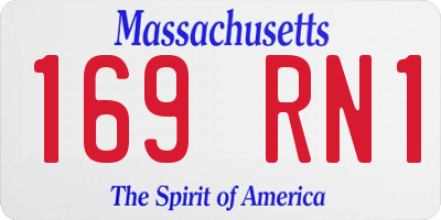 MA license plate 169RN1