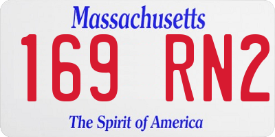 MA license plate 169RN2