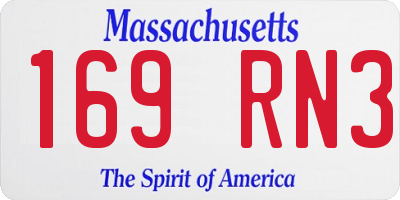 MA license plate 169RN3