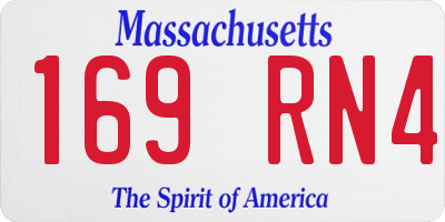 MA license plate 169RN4