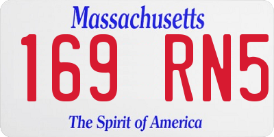 MA license plate 169RN5