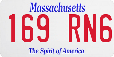 MA license plate 169RN6