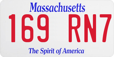 MA license plate 169RN7