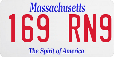 MA license plate 169RN9