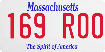 MA license plate 169RO0