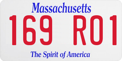 MA license plate 169RO1