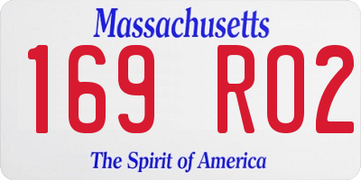 MA license plate 169RO2