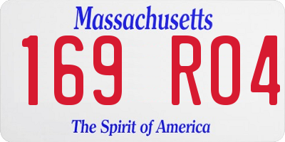MA license plate 169RO4
