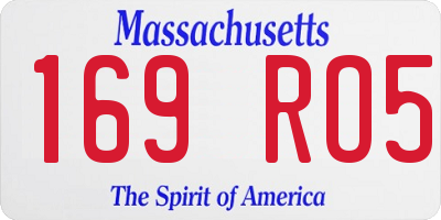MA license plate 169RO5