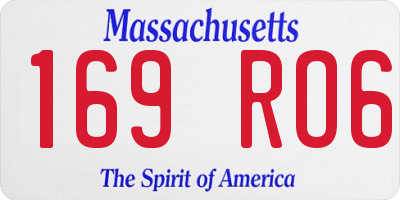 MA license plate 169RO6