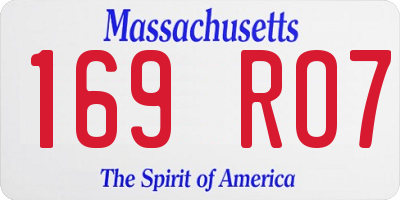MA license plate 169RO7