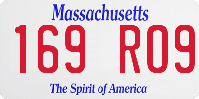MA license plate 169RO9