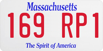 MA license plate 169RP1
