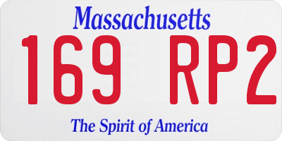 MA license plate 169RP2