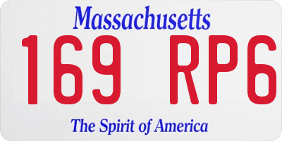 MA license plate 169RP6