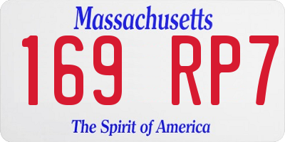 MA license plate 169RP7