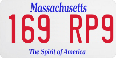 MA license plate 169RP9