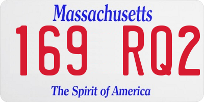 MA license plate 169RQ2