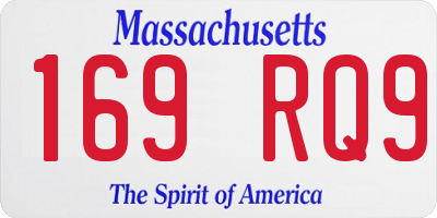 MA license plate 169RQ9