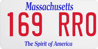 MA license plate 169RR0
