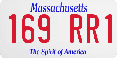 MA license plate 169RR1