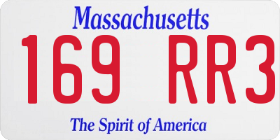 MA license plate 169RR3