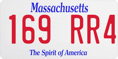 MA license plate 169RR4