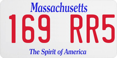 MA license plate 169RR5