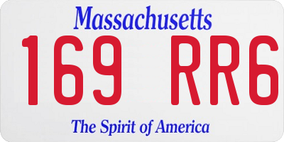MA license plate 169RR6