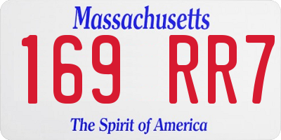 MA license plate 169RR7