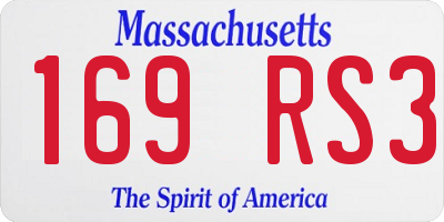 MA license plate 169RS3