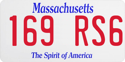 MA license plate 169RS6