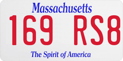 MA license plate 169RS8