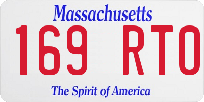 MA license plate 169RT0