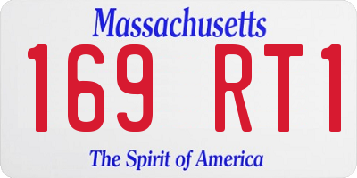 MA license plate 169RT1