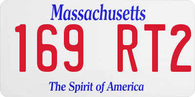 MA license plate 169RT2