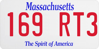 MA license plate 169RT3
