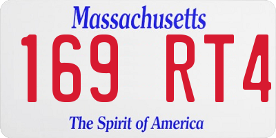 MA license plate 169RT4