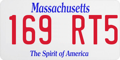 MA license plate 169RT5