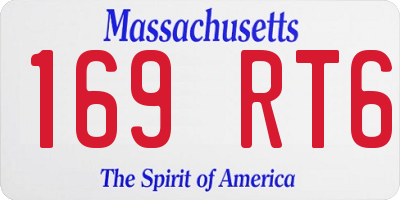 MA license plate 169RT6