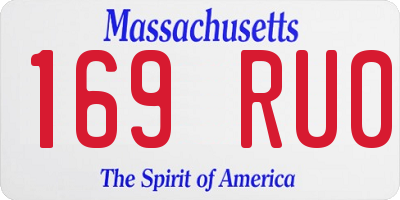 MA license plate 169RU0