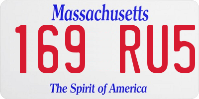 MA license plate 169RU5