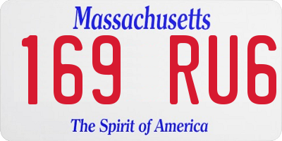 MA license plate 169RU6