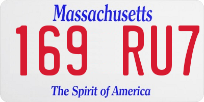 MA license plate 169RU7
