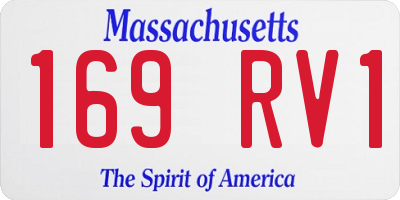 MA license plate 169RV1