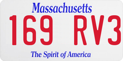 MA license plate 169RV3