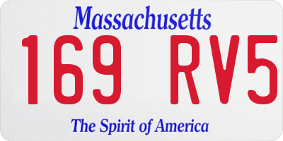 MA license plate 169RV5