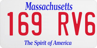 MA license plate 169RV6