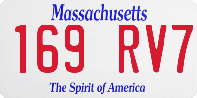 MA license plate 169RV7