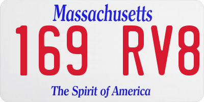 MA license plate 169RV8